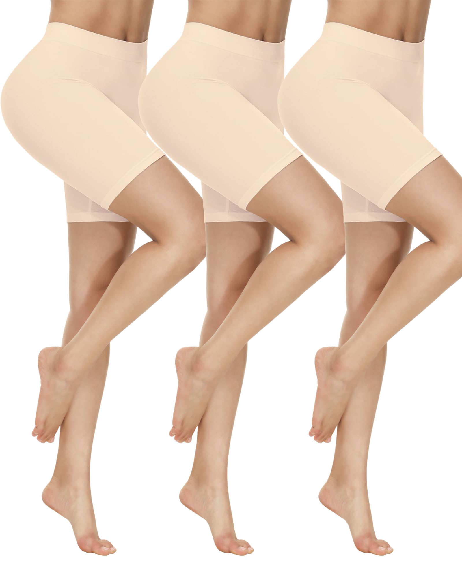 Yeblues Radlerhose Damen Kurz Hose,3er Pack Anti Scheuern Radlerhosen Shorts Damen Kurze Hosen für Kleid Kleider Rock,Nahtlos Hohe Taille Unterhose für Sommer Gym,Yoga,Radsport Sport