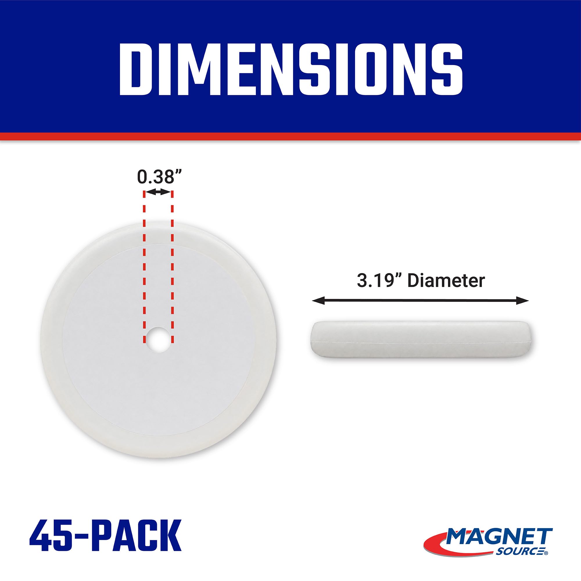 Master Magnetics RC-RB80X25 Rubber Cover for Round Base Magnet Fastener, 3.20" Diameter, White (Pack of 25) — Amazon image 2