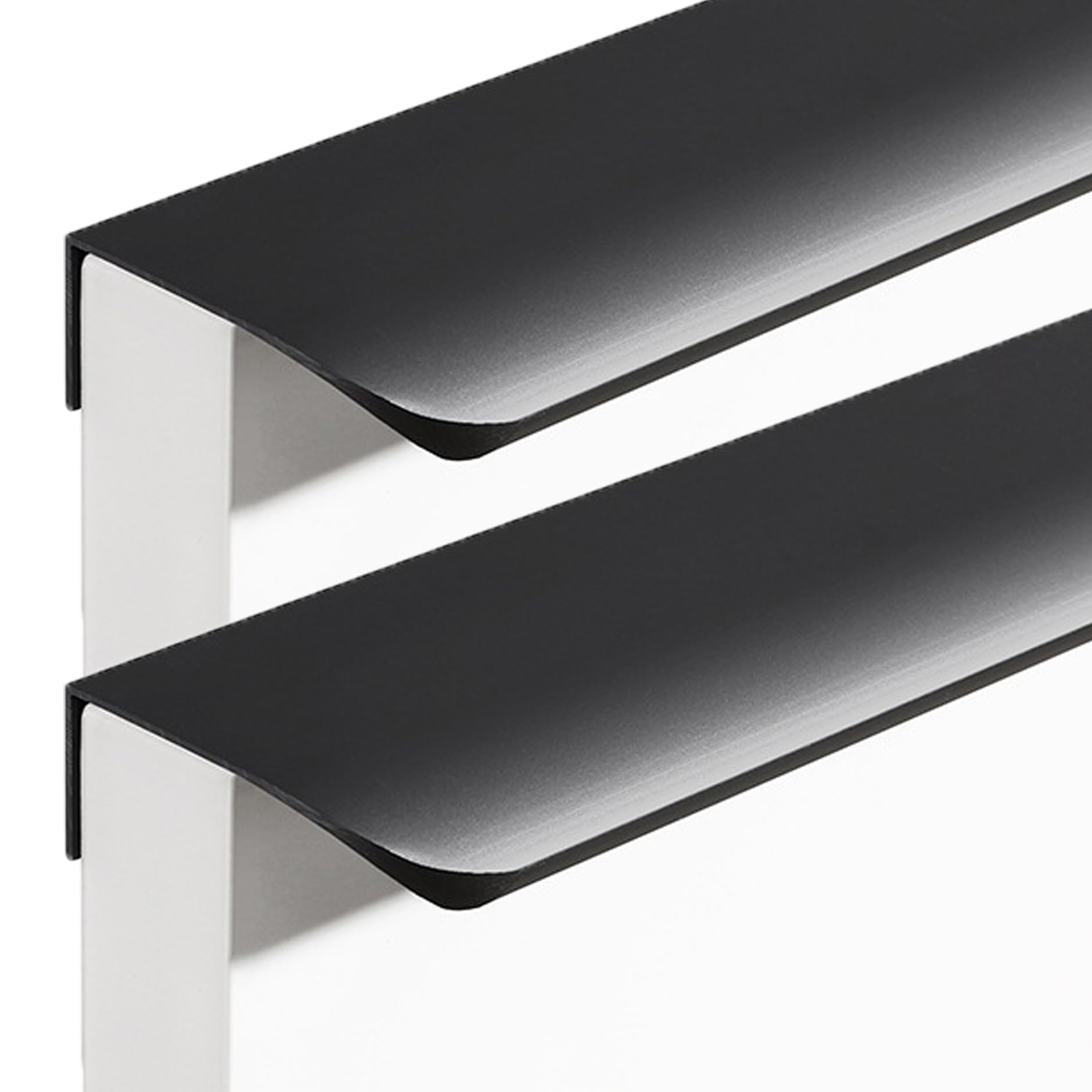 JIALUO0318 Invisible Pull Aluminium Alloy Concealed Kitchen Cupboard Handles Furniture Door Handle Finger Edge Pull Door Knob Cabinet Handle Drawer Handles 2 Piece (Black,Length 1200mm)