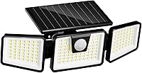 Vista 13 de INCX Luces solares para exteriores con sensor de movimiento, luces de seguridad de 3 cabezales alimentadas por energía solar, 156 luces LED