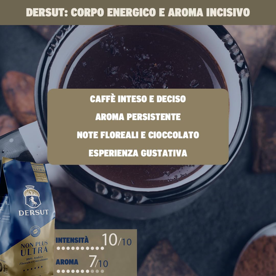 Wizebite's Choice - Caffè in Grani 100% Arabica NON PLUS ULTRA DERSUT | 1Kg | Gold Medal 2022 | Il Punto Culminante dell'Arabica | Caffè Espresso Italiano Tostatura Media di Alta Gamma | Coffee Beans
