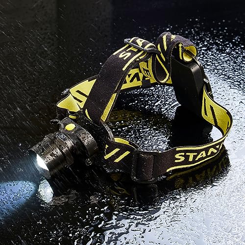 Stanley SXLS50101E Aluminium Adjustable LED Head Torch, 3w, Black & Yellow - Image 2