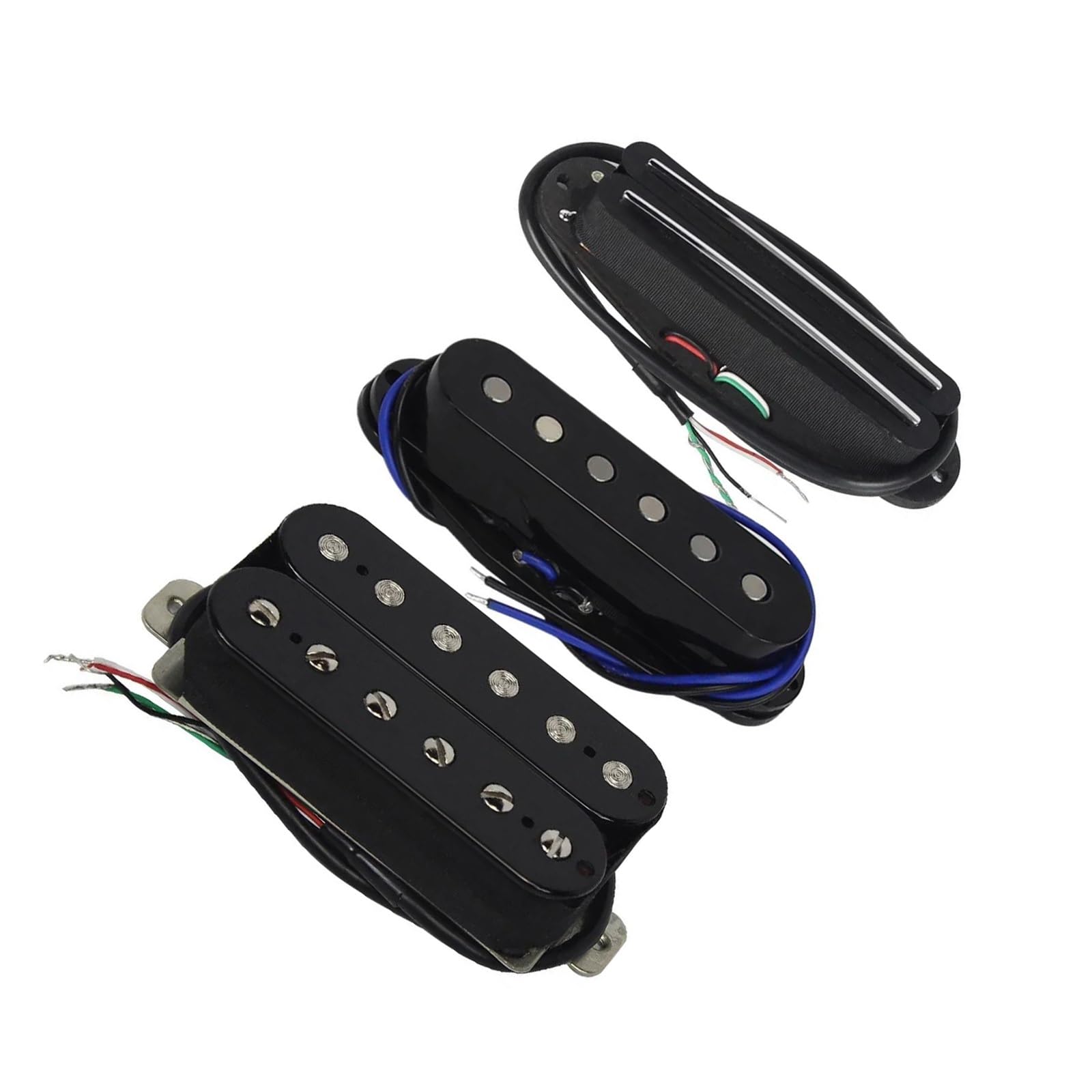 Das 3 Teilige Alnico 5 SSH Tonabnehmerset Für E Gitarre Enthält Dual Rail Single/Humbucker Spulen In Schwarz