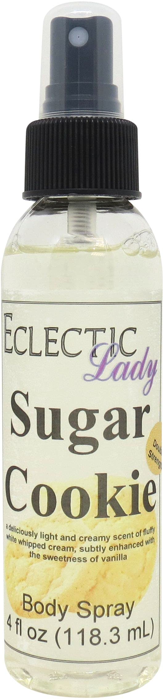 Eclectic Lady Sugar Cookie Body Spray, Double Strength, 4 ounces, Body Mist for Women with Clean, Light & Gentle Fragrance, Cologne with Soft, Subtle Aroma For Daily Use