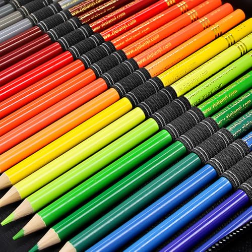 Image of Colored Pencil Case - 36 /72 Slot Pencil Box Holder with Handle Straps, Watercolor, Portable, DIY Folding Case - Gift