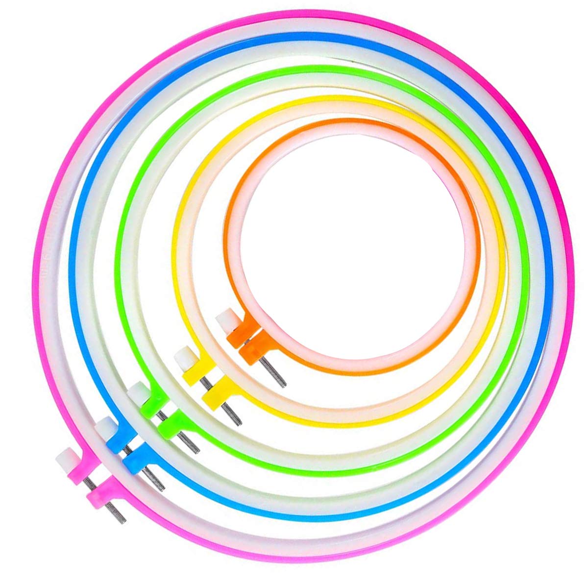 Outil De Couture Rond En Bois Couleur Broderie Cerceaux Cadre Ensemble En Plastique Broderie Cerceau Anneaux Pour Bricolage Point De Croix Aiguille Artisanat Outil