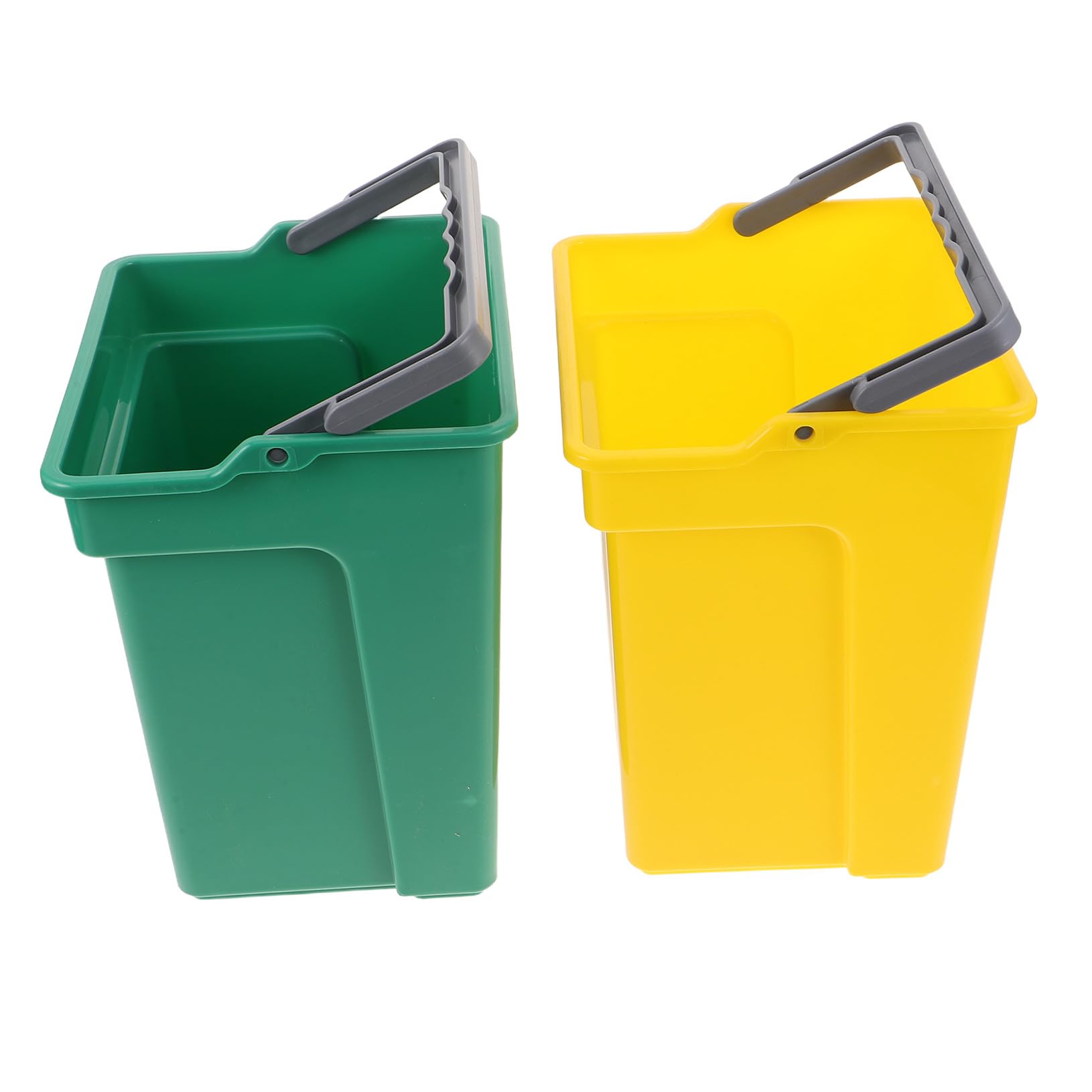 Seaux de nettoyage plastique lot de 2 avec poignée pour chariot de tri