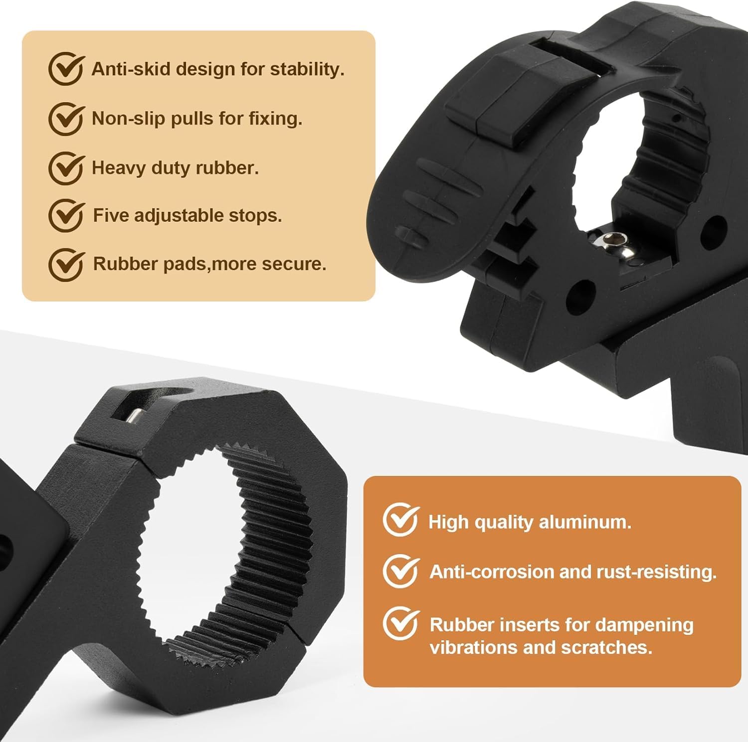 Shovel Holder, PSLER Quick-Release Rubber Clamps Mount for 1-1/7'' to 1-3/7'' Shovel Axe Holder Mount