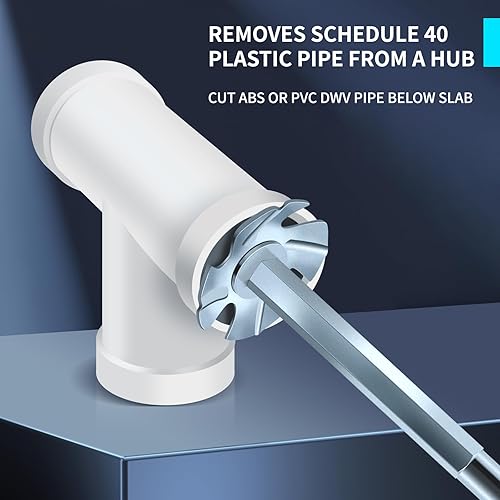 Miniatura 4 de Juego de 3 protectores de enchufes para tubería de PVC de plomería de PVC, con cabezal de 1-12 pulgadas, 2 pulgadas, 3 pulgadas, cortador escariador