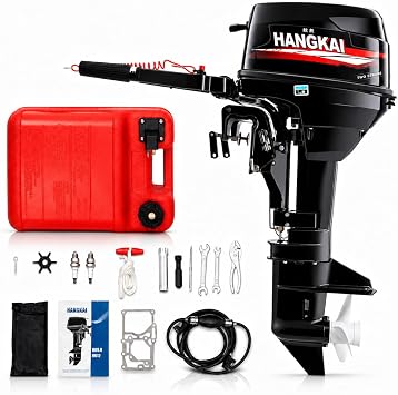 2-Stroke Outboard Motor,169CC 12HP Heavy Duty Fishing Boat Engine | with Water Cooling Multi-gear Cruise CDI Ignition System for Fishing Aquaculture Outdoor Adventure BoatShort Shaft