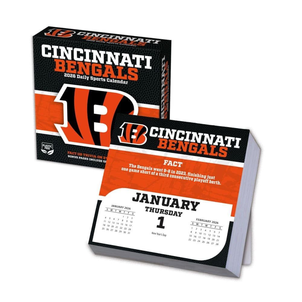 Calendario de caja Cincinnati Bengals 2026 para tu escritorio 5