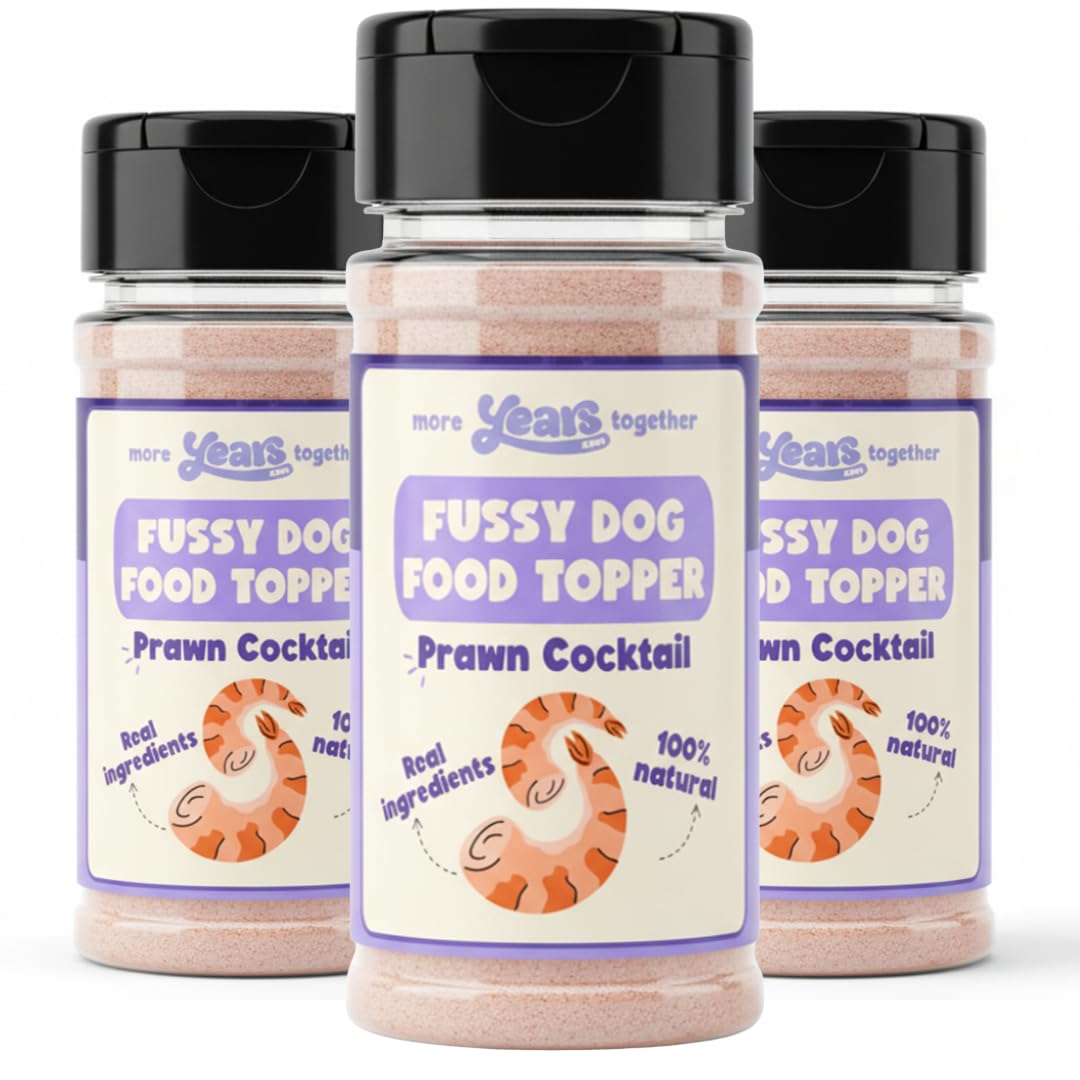 YEARS Dog Food Toppers for Fussy Eaters |3 x Prawn Cocktail | Grain Free Powdered Appetite Stimulant for Dogs