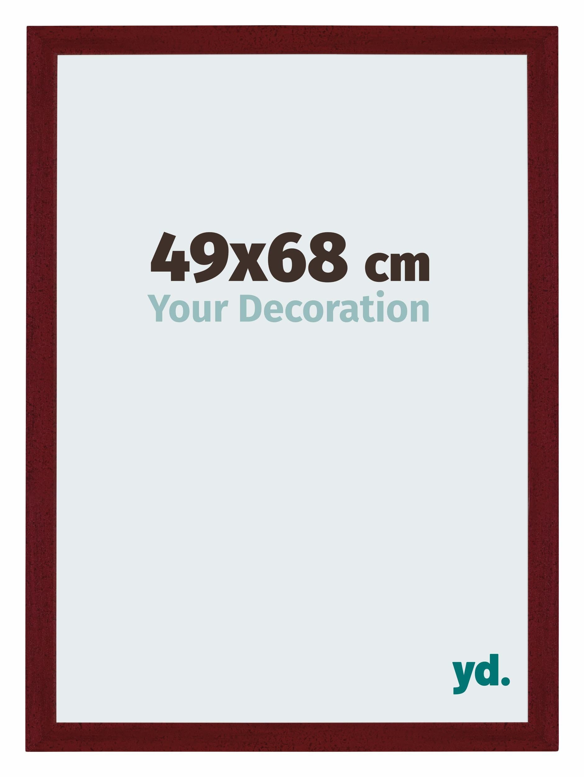 Your Decoration - Picture Frame 49x68 cm - Wine Red Swept - Decorative Wall Frame in MDF with Antireflection - Frame 49x68 - Mura