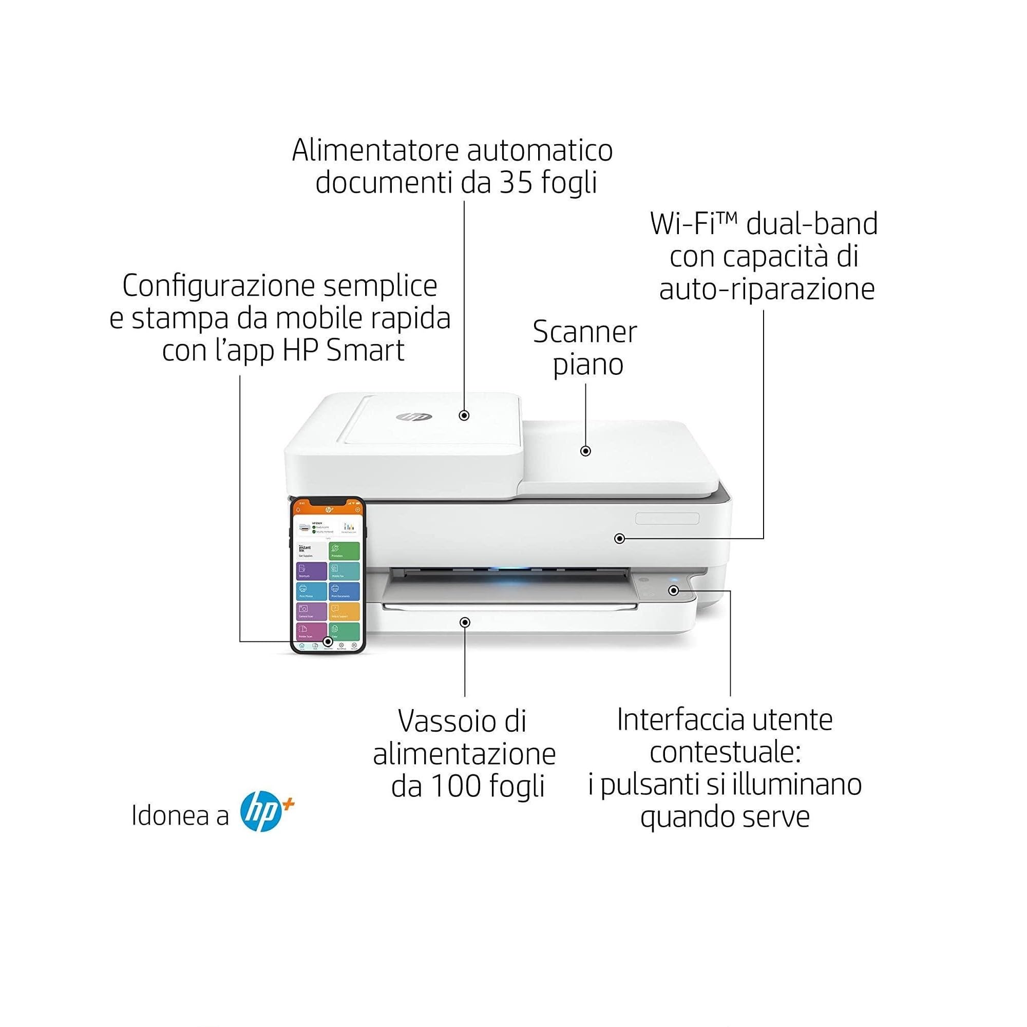 HP DeskJet 4120e Stampante Multifunzione, Bluetooth,36.11 x 43.25 x 17.4 cm, Bianco