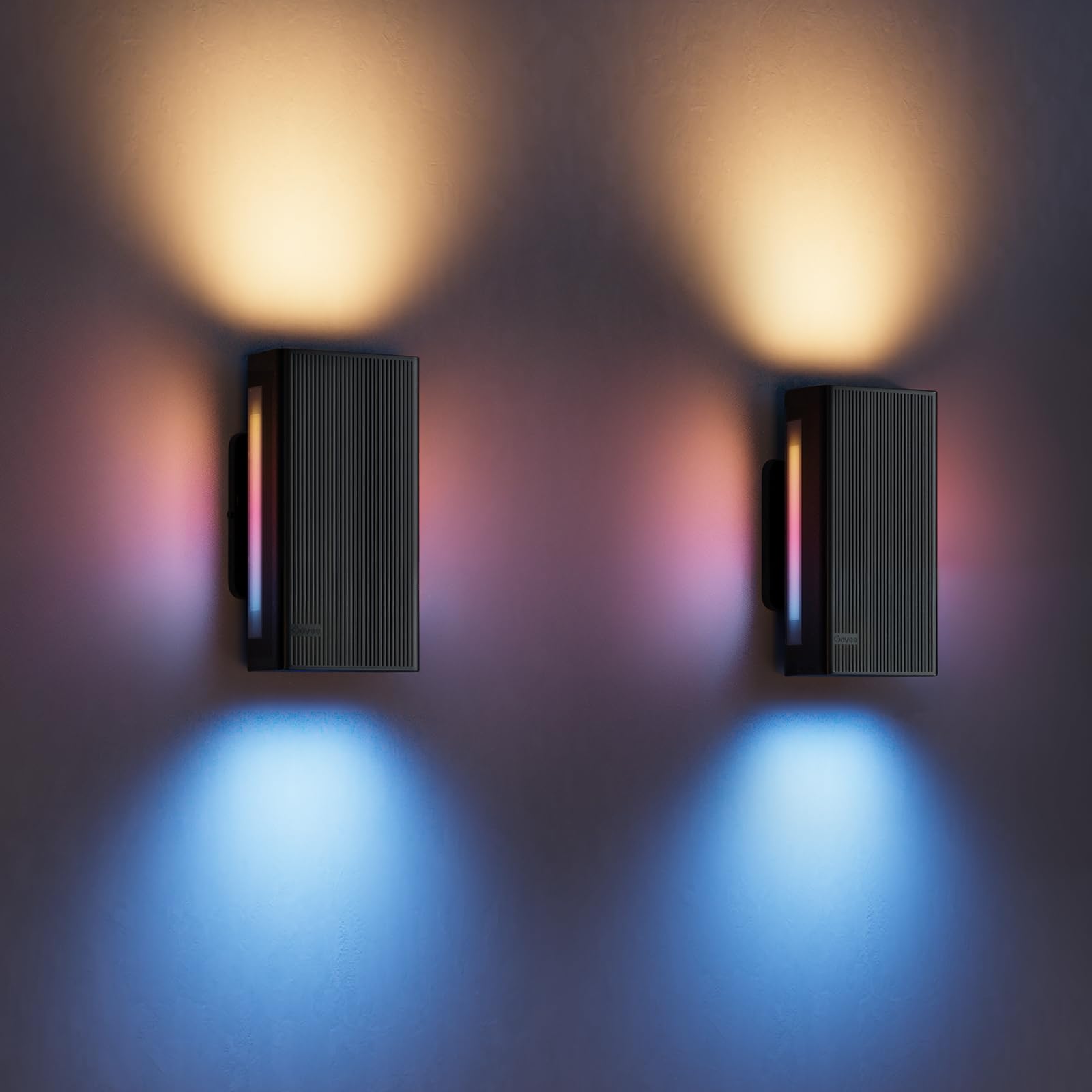 Govee Outdoor UpDown Wandleuchte RGBICWW  1400LM pro Stück LED Wandleuchte Aussen mit 64 Szenenmodi  IP66 Wasserdicht Wandlampe  Funktioniert mit Matter  Alexa und Google Assistant  2er-Pack