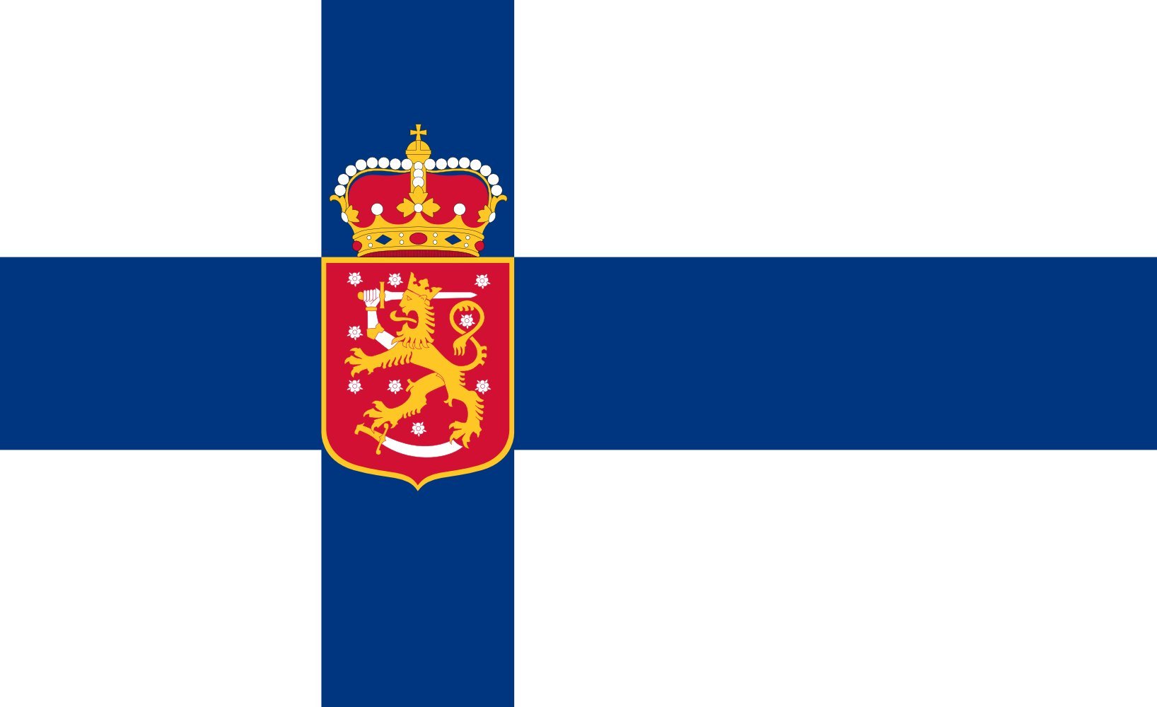 Drapeau Finlande 1918-1920 grand format résistant pour mât extérieur