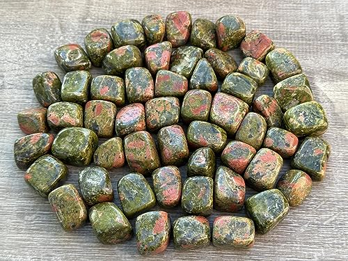 Image of GAF TREASURES 1 /2 LB Unakite Tumbled Stones, Polished Natural Unakite Gemstone, Unakite Healing Crystals (Unakite)