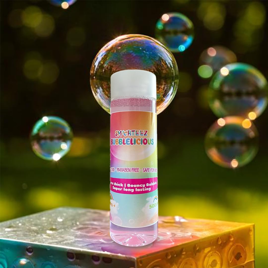 SMARTEEZ Bubblelicious | Pink and Blue Bubble Liquid | Safe | Non-Toxic | 500ml (Pink)