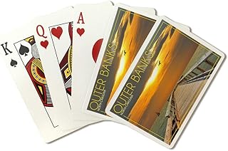 Lantern Press Outer Banks, North Carolina, Ocean and Sunset (52 Playing Cards, Poker Size Card Deck with Jokers)