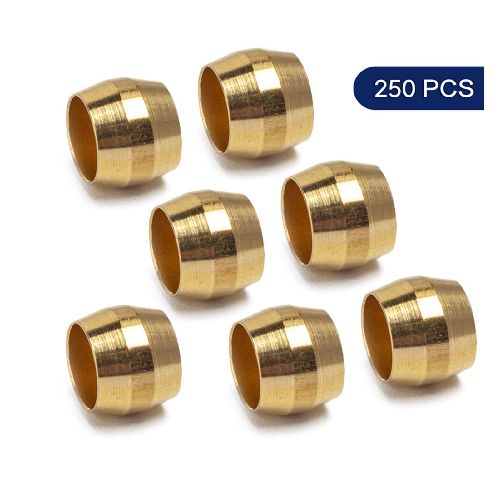 YANGQI yaoqijie Ferroues de Manches de Compression en Laiton 1/4 ", Raccord de Compression en Laiton Lasting (Color : Pack of 250pcs)