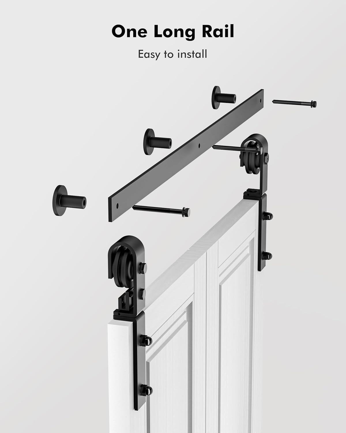 Bifold Barn Door Hardware Kit 36 inch: Sliding Bi-Folding Track Kit for 2 Closet Door Space Saving Slide Smoothly Easy Install for Double 16" Wide Bifold Door (Hardware Only)