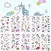 Tattoo Kinder,10 Blätter Einhorn Tattoos Set,Temporäre Tattoos Kinder Aufkleber, Wasserdichte Kindertattoos,Kindertattoos Einhorn Sticker für Mädchen/Jungen Kindergeburtstag Mitgebsel Party (Einhorn)