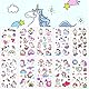 Tattoo Kinder, 10 Blätter Einhorn Tattoos Set, Temporäre Tattoos Kinder Aufkleber, Wasserdichte Kindertattoos Einhorn Sticker für Mädchen/Jungen Kindergeburtstag Mitgebsel Party (Einhorn)
