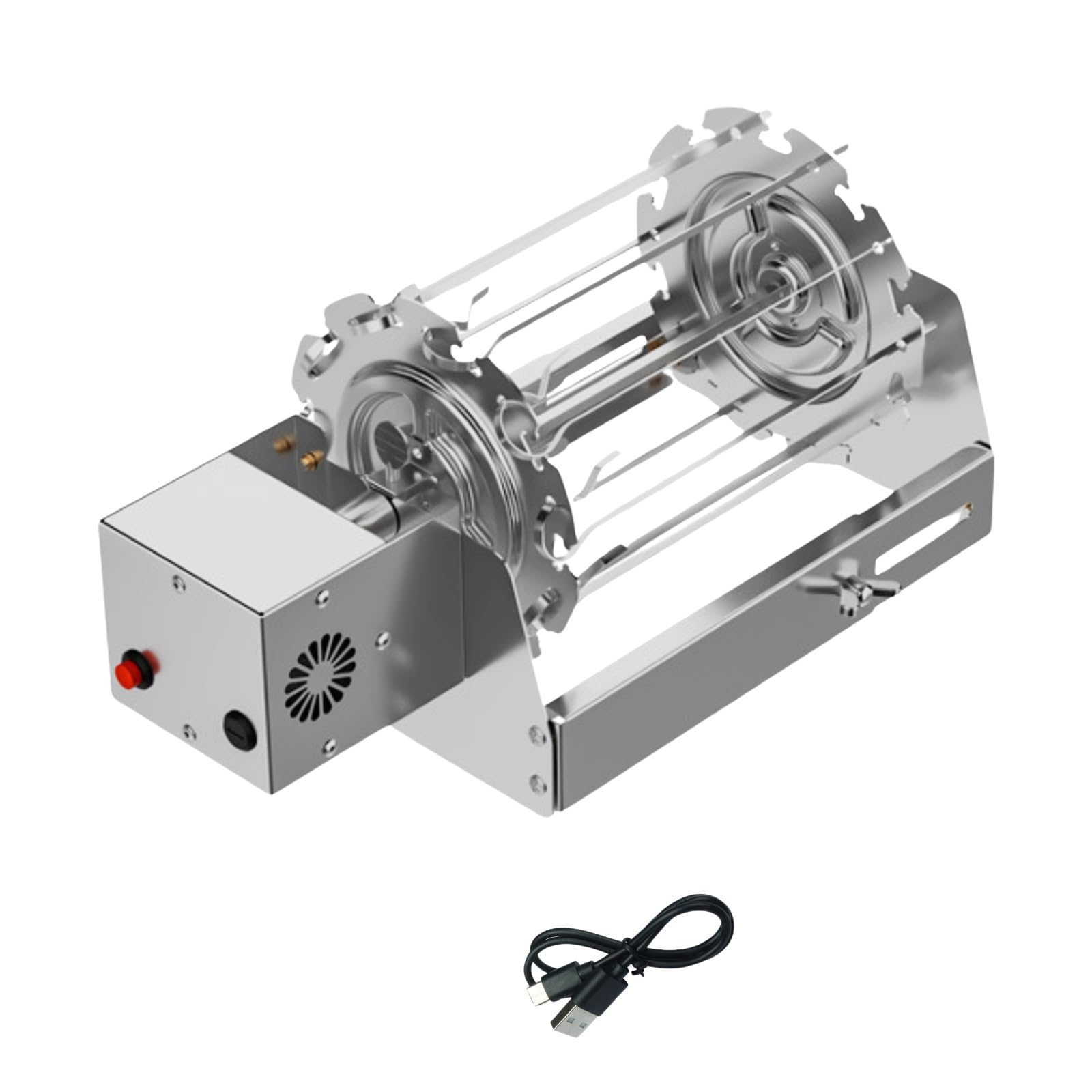 Nikou Spiedino Girevole Rotisserie Grill, Automatico per Barbecue Girevole per Kebab, Spiedini e Arrosti, Barbecue da Tavolo Elettrico con 16,5 a 29,5 cm Base Telescopica