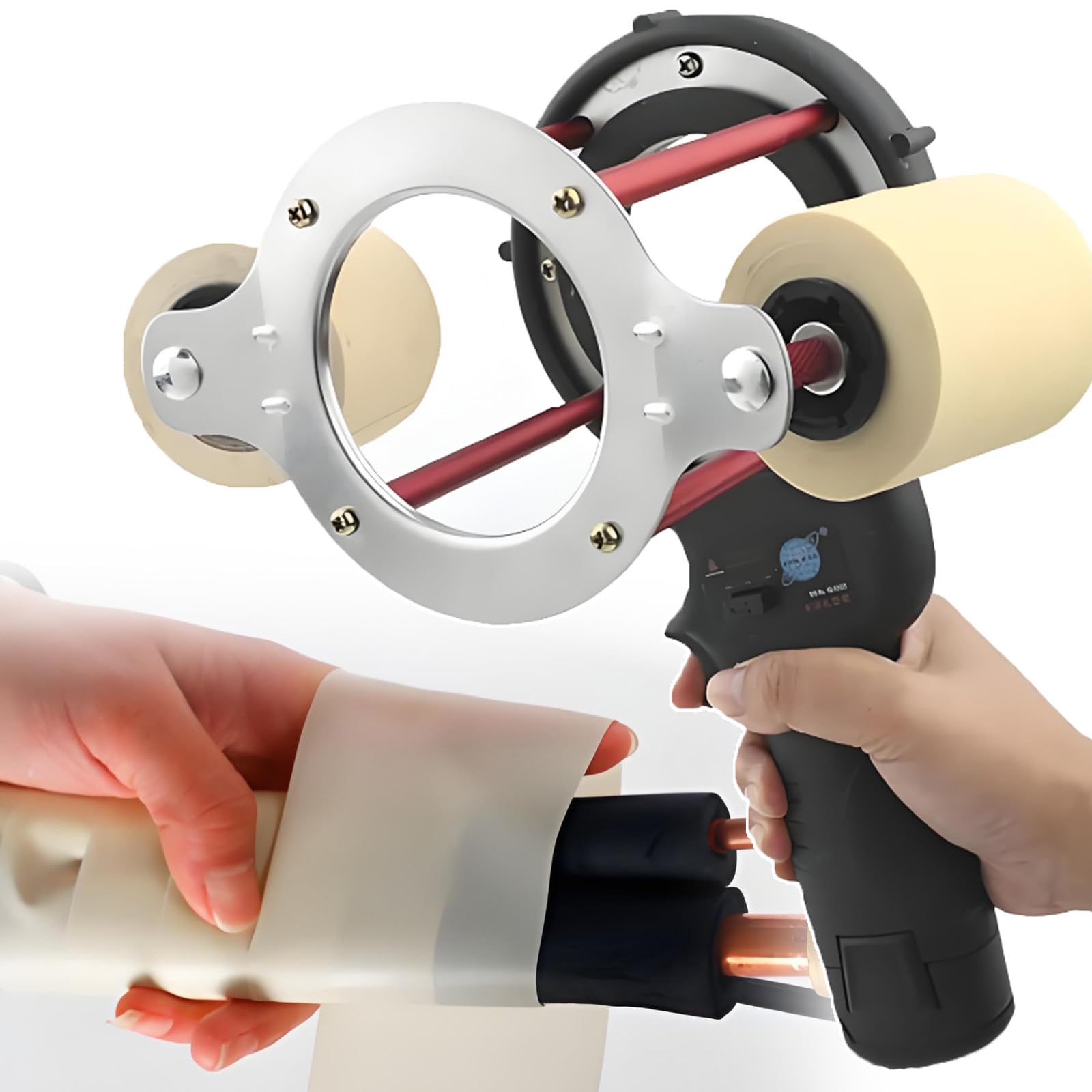 AYCDL Electric Tape Wrapping Machine, Air Conditioning Tape Winding Machine, Hole Diameter 70mm, Rotation Speed 70~380 R/min, for Air Conditioning Pipes and Large Wire Pipes