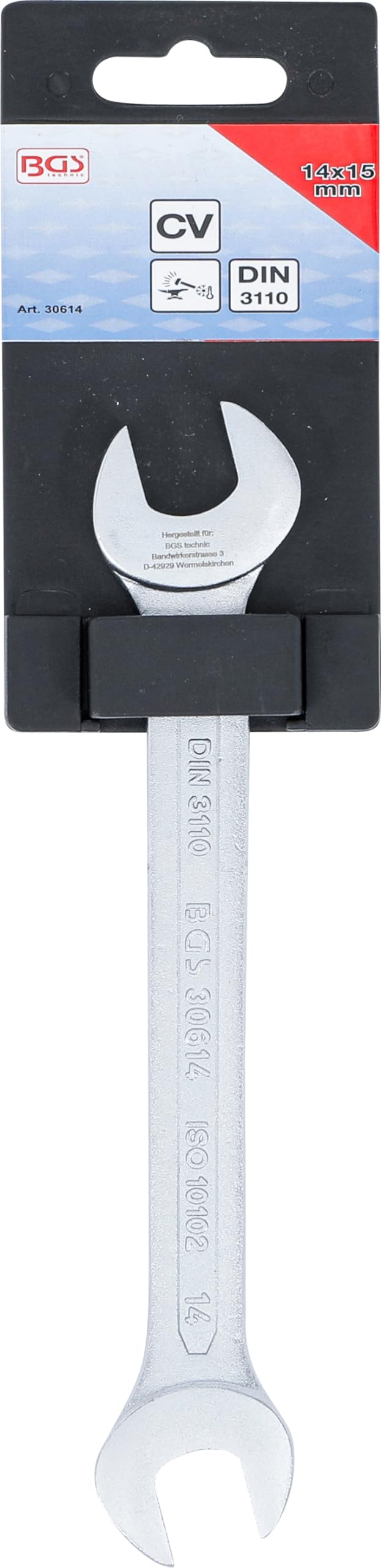 Chiave Combinata Extra Corta BGS 15mm - Anello 12 Denti, Cromata, 30775 - Foto 6