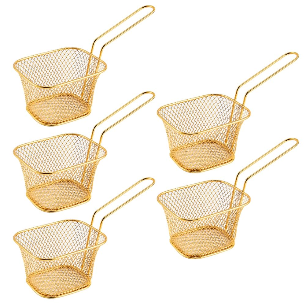 CTRLZS Frying Basket Mini French Fries Frying Basket Square Oil Filter Frying Basket Snack Tableware Basket Small