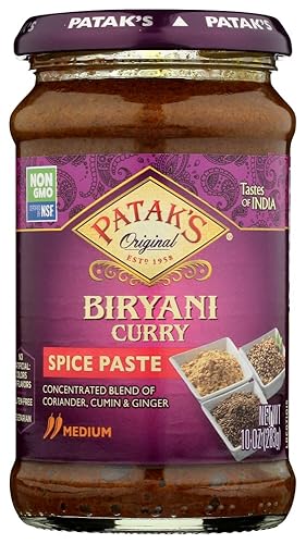 Patak's Original Biryani - Pasta de curry concentrada mediana de 10 onzas (paquete de 6)