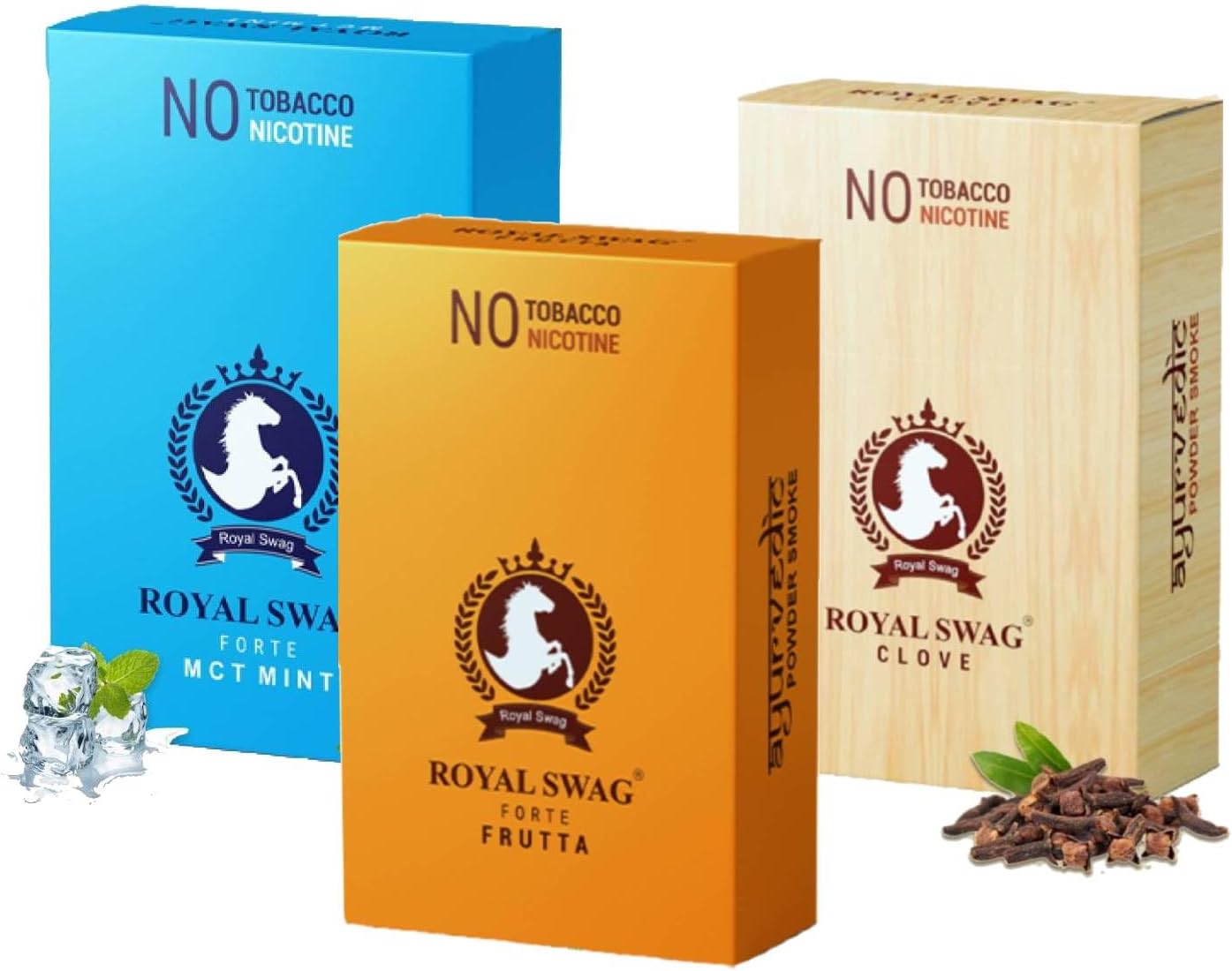 ROYAL SWAG Nicotine and Tobacco Free Ayurvedic Cigarette Combo - 30 Stick with Shot (Frutta, Clove and Mint- Each 10 Stick, Shot - 1)