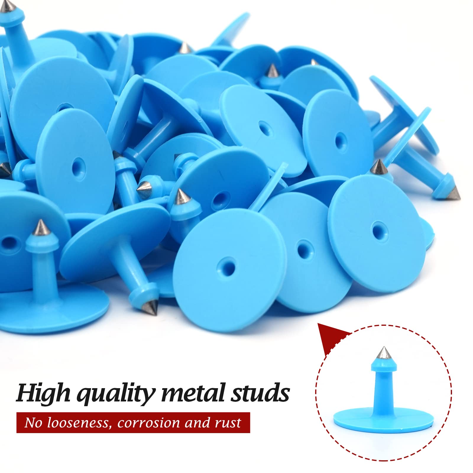 100 etichette auricolari vuote per bestiame 7,9 cm L x 2,6 cm W blu etichette per l'identificazione degli animali in TPU etichette per bestiame strumenti agricoli per mucche maiali pecore