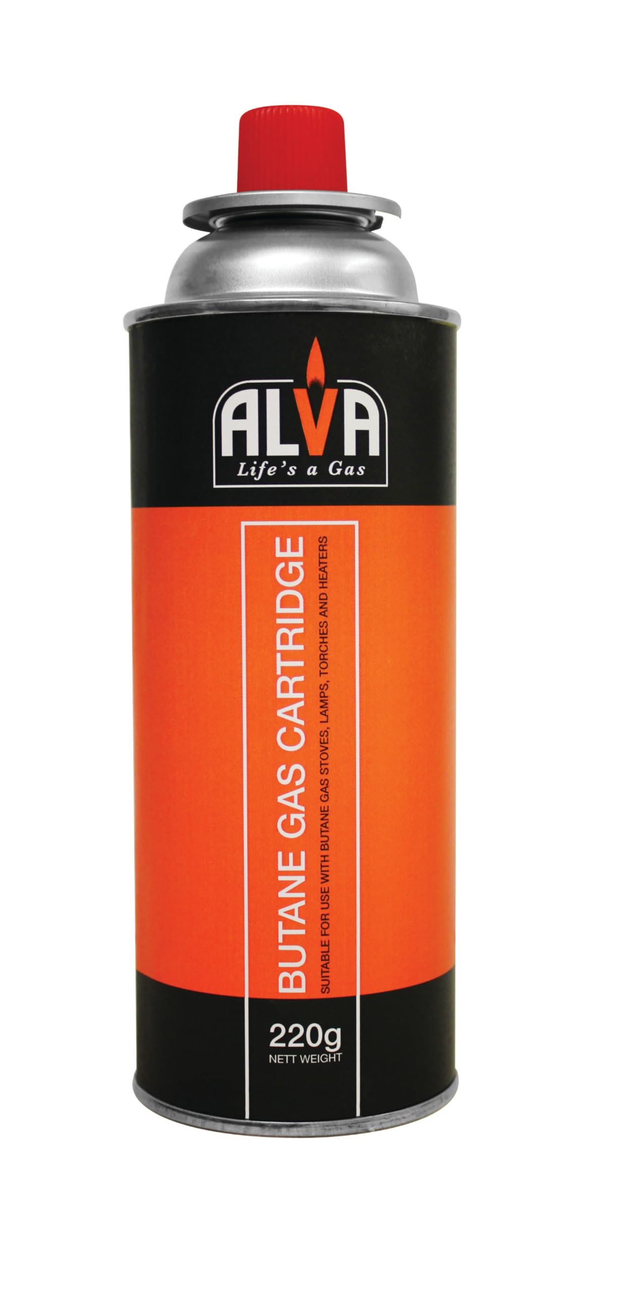 ALVA Butane Canister | 220g | Portable & Versatile for Home, Camping LPGSA Certified