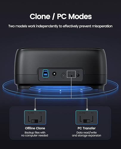 Miniatura 3 de ORICO Estación de acoplamiento de disco duro de doble bahía USB 3.0 a SATA con duplicadorfunción de clonación fuera de línea Base de disco duro