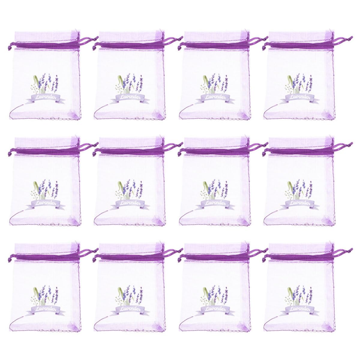 STOBAZA 20pcs Lavender Sachets Drawstring Mesh Bags Small Gauze Organza Pouches for Storage for Dried Herbs Accessories and Party Favors Color
