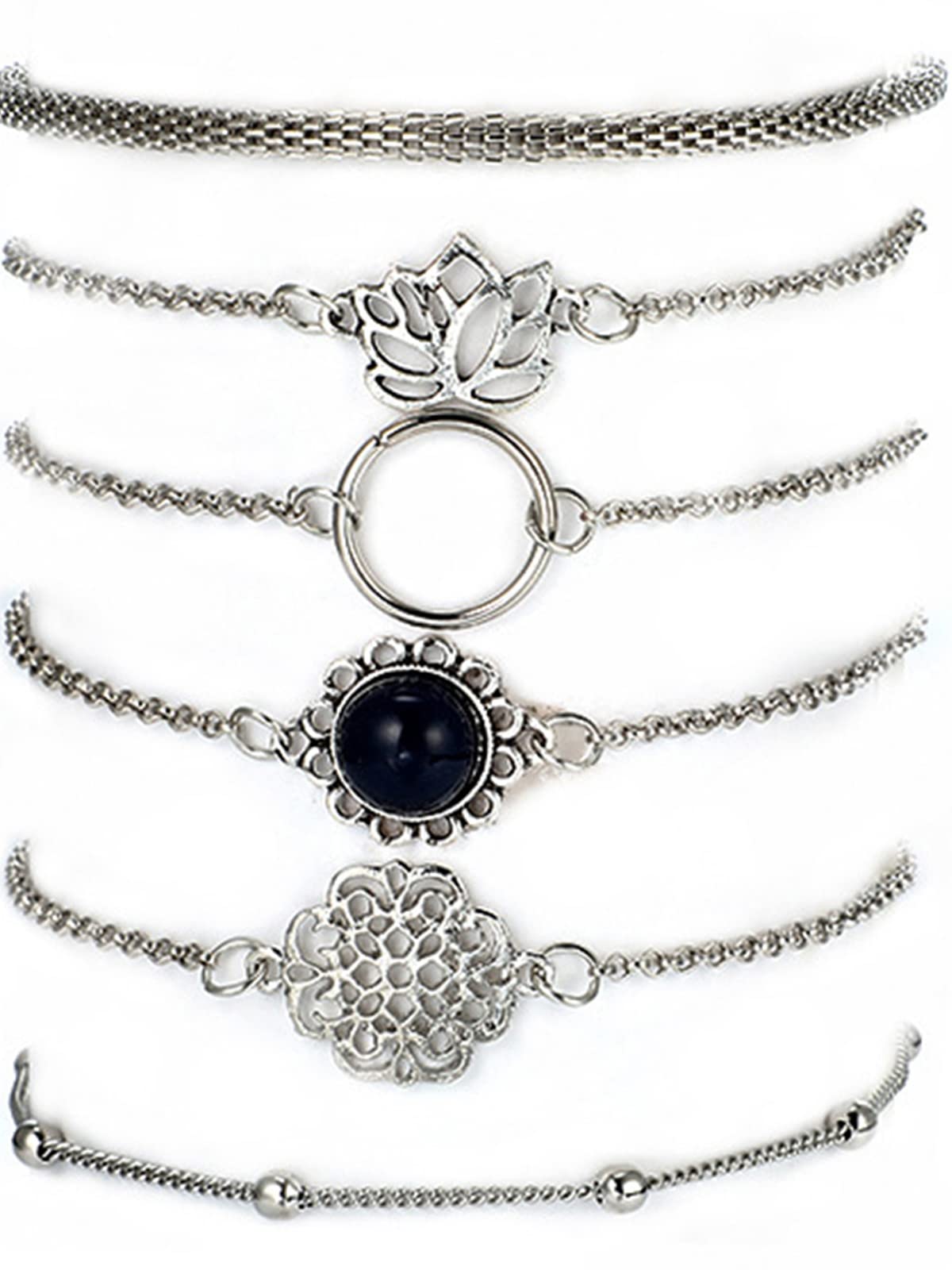 Scintillare By Sukkhi Excellent Multi Layered Oxidised Bracelet for Women (B0C5MWBMMQ) Amazon Price History, Amazon Price Tracker