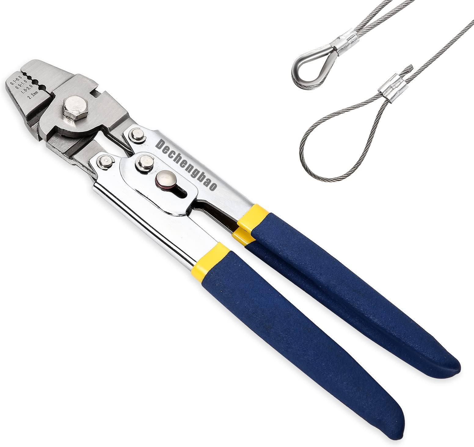 – Wire Rope Crimping Swaging Tool, Cable Crimps up to 2.2mm, Stainless Steel Wire Rope Crimping Tool,Wire Crimping Tool, for Aluminum Oval Sleeves, Crimp Ferrules, Crimping Loop Sleeve