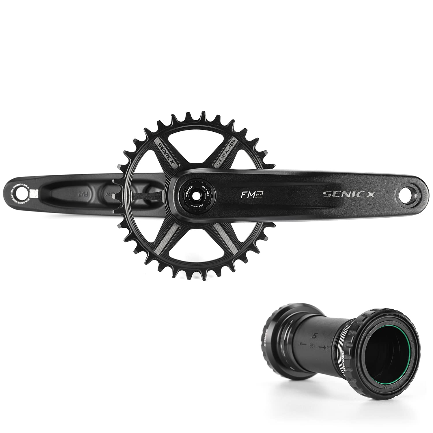 HEPINGJIANGENBO Mountain Bike Cranksets with Bottom Bracket fit 68mm/73mm，170mm 34T 29 Super Aluminu