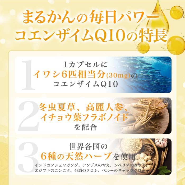 Ginza Marukan Coenzyme Q10 High Speed Daily power, приблизительно 35 таблеток [Набор из 2-х] Комбинированная добавка с коэнзимом Ichito Saito, поддерживающая здоровье пищевая добавка, фото 6