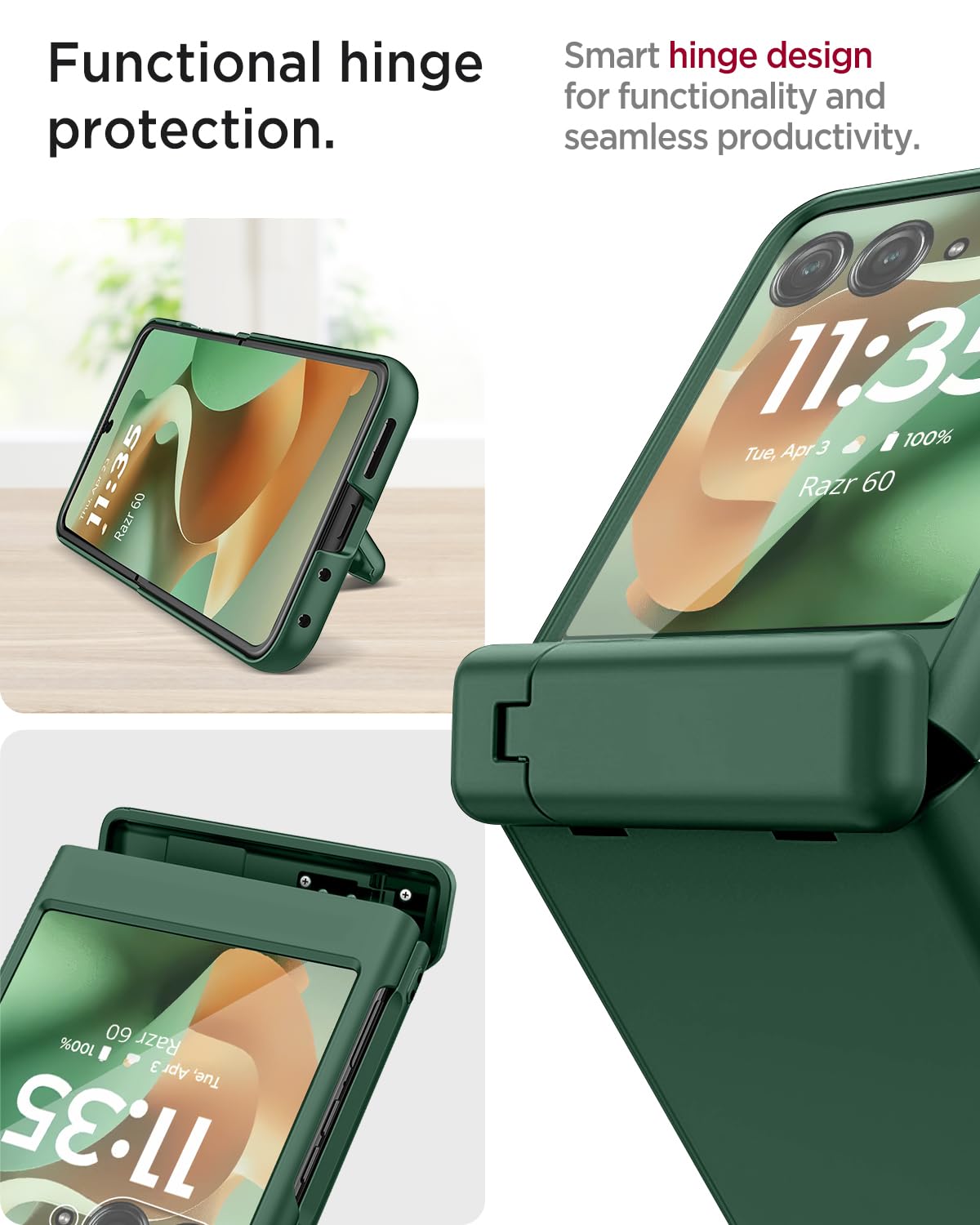Miimall Custodia sottile per Motorola Razr 2025 con protezione per cerniere, custodia Razr 2025 [cavalletto integrato] [protezione per schermo e fotocamera] [antiurto di grado militare] cover rigida