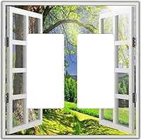 Vista 21 de Interruptor de Luz Cove Silla de Playa Paisaje Marino Océano Azul Placa de Pared de 3 Posiciones Placa de Interruptor de Luz Triple Palanca Costera