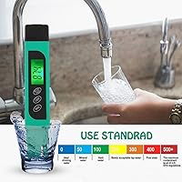 Vista 4 de Medidor de agua digital TDS, Lxuemlu profesional TDS, temperatura y medidor CE con funda de transporte, 0-9999 ppm, medidor de ppm ideal para agua