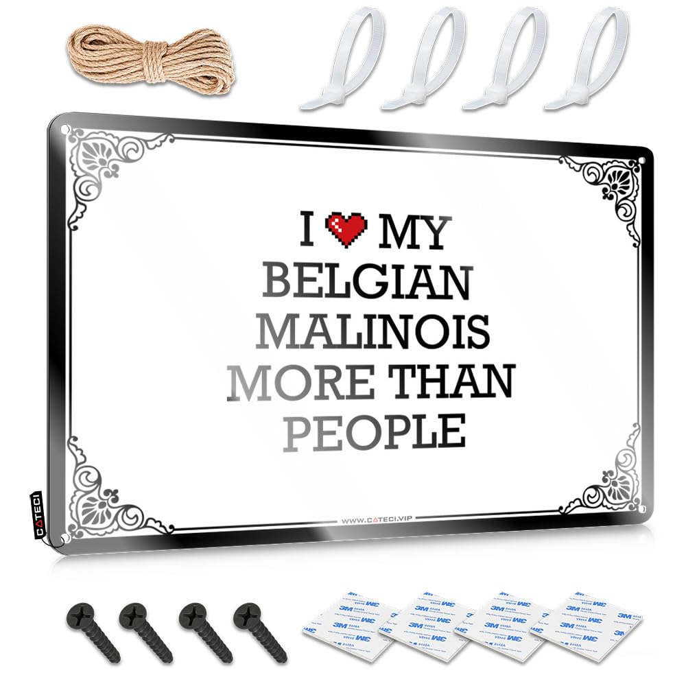 Backyard Decor Signs Rustic Sweet | I Love My Belgian Malinois More Than People Distressed Metal Wall Decor For Terrace Home(30X40CM)