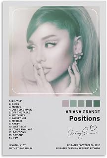 Ariana Poster Grande Positions Album Poster Decorative Painting Canvas Wall Posters And Art Picture Print Modern Family Bedroom Decor Posters for Room Aesthetic 12x18inch(30x45cm)