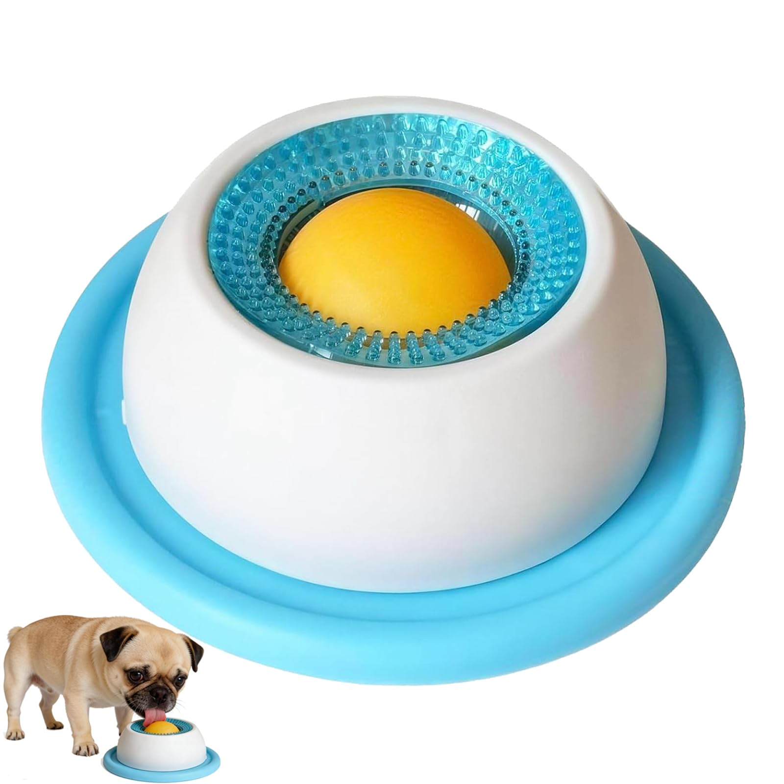 Lick Sphere for Dogs, Dog Lick Ball, Dog Lick Bowl, Lick Ball for Dogs, Lick Bowl for Dogs and Cats, for Anxiety Relief, Enrichment & Healthy Feeding(Blue)