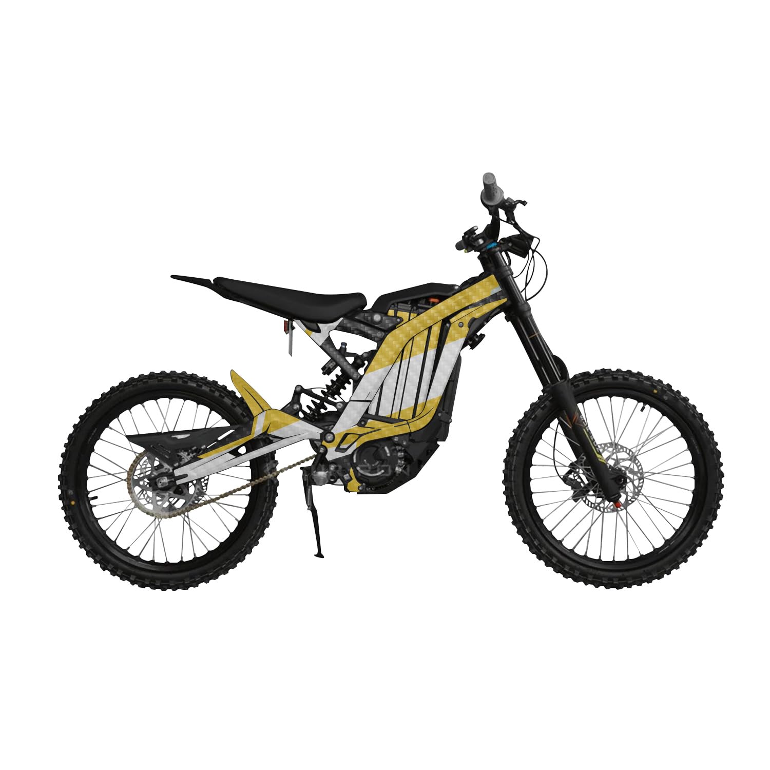 Carbon Fiber Surron Light Bee Graphics Kit Wrap - Yellow Tear - Sur-Ron Skin - Premium 3M Vinyl Protective Wrap Decal Cover - Easy to Apply | Crafted in The USA by MightySkins