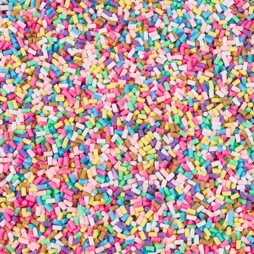 HOBBIESAY 150 g de chispas falsas de arcilla polimérica no comestible, chispas de caramelo sintético, helado, espolvorear de resina de colores mixtos, arcilla polimérica, rebanadas de columna a granel