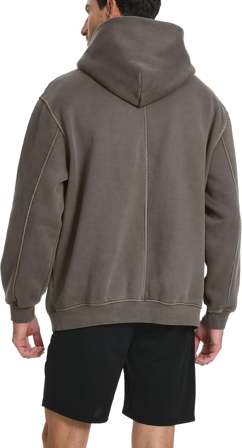 Hatant Hoodies for Men Heavyweight Fleece Sweatshirts Mens Acid Wash Athletic Hoodie Oversized Matching Pullover for Couples - Image 5